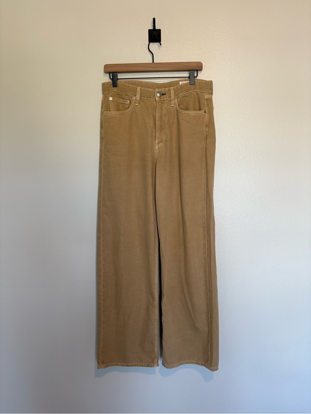 Rag & Bone Featherweight Logan Mid-Rise Wide Leg Jeans Minimalist Beige 28 - Picture 5 of 12